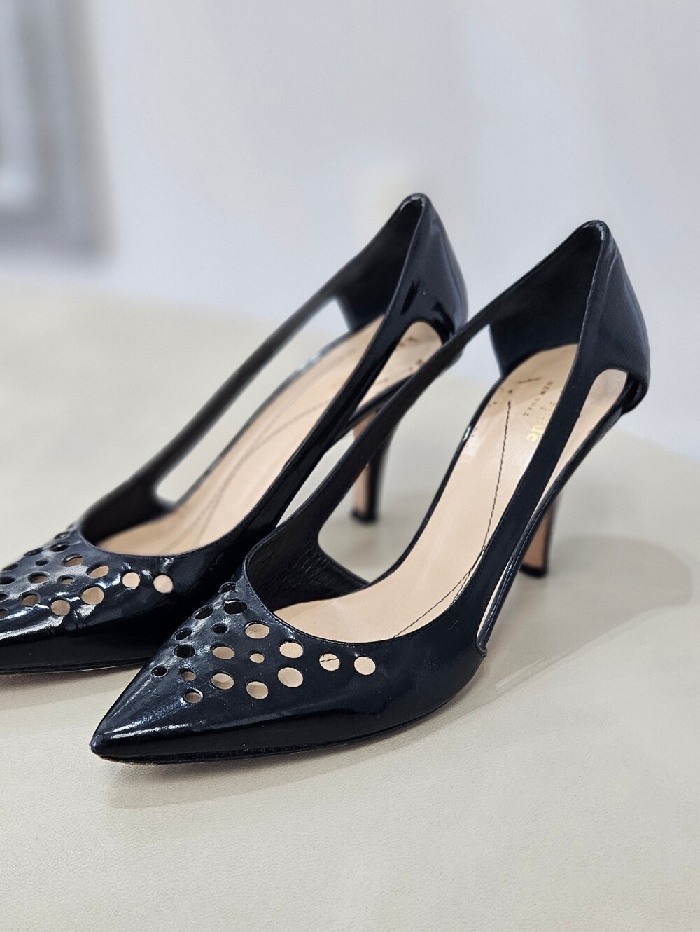 Kate Spade Black Pointed Toe Cutout Heels